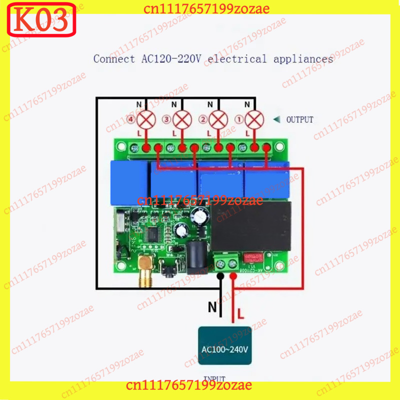 DC12‑36V 4CH Relay Receiver Mo - 433Mhz Receiver Module ulasan dan harga